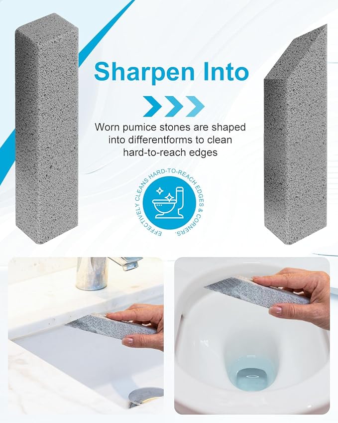 AOKLIT 60 Pcs Pumice Stone for Toilet Cleaning Bowl, Pumice Scouring Stick Pad Hard Water Stain Remover,Cleaning Stones for Toilet, Stove, Oven, Bathroom, Grill, Kitchen, Sinks