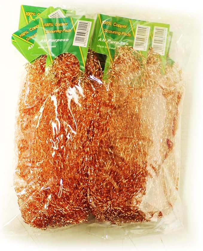 Copper Scouring Pad, Scrubbing Scour Pads 10 Pcs/Pack, Pure Copper, 13g / Pc
