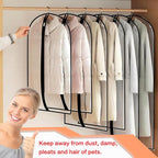 Clear Garment Bags Clothes Covers (set of 12) Clothes Storage Bag Clothes Storage Bag Hanging Travel Garment Bags with Zipper Gown Wedding Dress Garment Bag for Long Dresses
