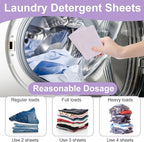 Loopeer 600 Loads Laundry Detergent Sheets Bulk No Leak Laundry Soap Sheets Anti Sensitive Liquidless Laundry Supplies Washing Strips for Home Dorm(Lavender)