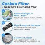 36 Foot High Ceiling Duster Kits with 4.7-30 FT Carbon Fiber Extension Pole, Feather Duster, Cobweb Duster, Ceiling Fan Duster, Window Squeegee & Cleaner with Pole 30 Ft