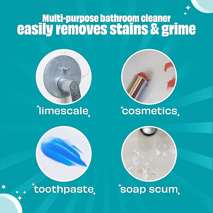 Scrubbing Bubbles Easy Clean Foaming Bleach-Free Bathroom All Purpose Cleaner, Fast-Acting Foam Cleans Limescale, Dirt and Grime on Showers, Sinks, Toilets, Tiles, Counters, & More, 32oz Spray, 2 Pack