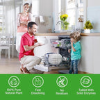 Dishwasher Detergents Sheets (30 Count) - 100% Natural Plant-Based Eco Dishwashing Soap Solid Enzymes Grease Removal & Shiny Finish Compatible with Large & Small Dishwashers Tablets Residue-Free