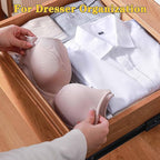12 Pack Drawer Dividers for Clothes, 3.15" High 11.34"-19.69" Adjustable Expandable Dresser Drawer Organizer, Clear Plastic Separators for Dresser, Baby Clothing, Underwear
