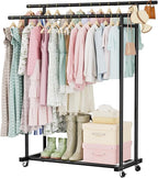 Abiglifty Double Rods Clothes Rack