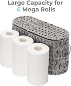 GRANNY SAYS Toilet Paper Storage Basket with Lid and Handle, Durable Toilet Paper Holder, Waterproof Bathroom Organizers and Storage, Wicker Basket for Bathroom Storage, Grey