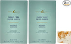 Bath & Body Works Moonlit Goddess Fabric Care Dryer Sheets - 2 Boxes (80 Sheets Total) - with a Peach Gardenia Sample Soap
