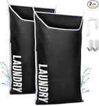 Hanging Laundry Hamper Bag XL 40x22", Space Saving over the Door Storage Bags, Behind the Door Hampers for Dirty Clothes & Wall Mounted Basket for Bathroom, Organizer for Small Room Spaces RV