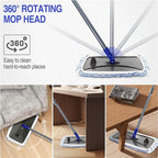 MASTERTOP Microfiber Mops for Floor Cleaning, Extra Large Industrial Mop,Floor Commercial Mop for Wet & Dry Use, Flat Mops for Hardwood, Vinyl, Laminate, Tile Floors, 5 Reusable & Washable Pads