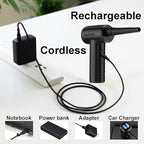 Air Duster,Efficient Electric Air Duster,Compact Rechargeable Cordless Compressed Air Duster,Quiet Air Blower,Portable 3-Gear Versatilie Dust Blower with LED Light for Keyboard Cleaning