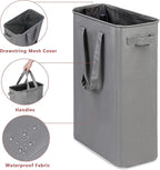 efluky Slim Laundry Basket, Narrow Laundry Hamper with Handles, Collapsible Dirty Clothes Hamper, Tall Laundry Bin for Laundry Room, Dorm and Bedroom, 12.7 Gallons(48L) Grey