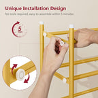 Tajsoon Expandable Shoe Rack for Closet 3 Tier, 28“-41“Adjustable & Stackable Shoe Shelf Storage, Metal Shoe Rack Organizer for Front Door Entrance, Closet, Garage, Entryway, Gold
