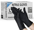 akgk Nitrile Gloves, 100 Pcs Disposable Black Nitrile Gloves Large, Cleaning Gloves for Cooking, Household & More, Powder-Free, Latex-Free