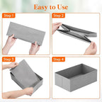 Lifewit Drawer Organizer Clothes for Closet 24 Pack, 3 Sizes Underwear Wardrobe Drawer Dividers, Fabric Foldable Dresser Storage Organizer Bins for Sock, Bra, Lingerie, Undies, Grey