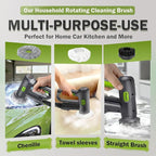 10-in-1 Electric Spin Scrubber, Grill Brush with 2X Higher Cleaning Efficiency, Electric Spin Scrubber for Cleaning with Steam Function(Steam Cleaner Not Included)