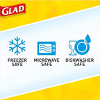 Glad GladWare Mini Round Food Storage Containers with Lids, Small BPA Free Reusable Plastic Snack Containers with Lock Tight Seal for Lunch, Portion Control, and On the Go, 4 Oz, 8 Count - 12 Pack