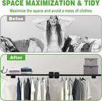 Closet Shelves Wall Mounted, 57 Inches Heavy Duty Closet Rod with Shelf Metal Utility Shelf for Wall, Closet, Laundry Room