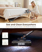 N8 Cordless Vacuum Cleaner,Lightweight Stick Vacuum with Powerful Suction,2200mAh Battery, 40 Mins Runtime,Self-Standing,Rechargeable Vacuum Cleaners for Home Hardwood Floor Carpet Pet Hair (Honey)