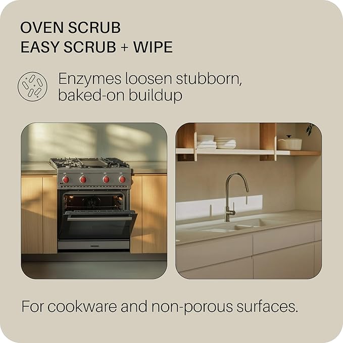 Everneat Oven Cleaning Kit: Natural Oven Cleaner and Kitchen Cleaner | Heavy Duty | Grill, Cooktop, Rack | Fume-free| Non-toxic | Safe to Clean All Ovens (Purify) | Refillable Glass Jar & Bottle