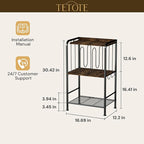 TETOTE 3-Tier Towel Rack, M-Shaped Detachable Dividers Metal Towel Storage Organizer for Bathroom, Laundry, Pool, Free Standing