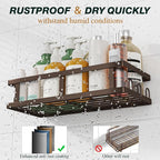 Youvip Shower Caddy Adhesive,No Drill Bathroom Organizer,Large Capacity Rustproof Shelves for Inside Shower,Bathroom Organizers and Storage,Bronze