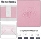 HomeHacks 2 Pack Large Laundry Baskets, Waterproof, Freestanding Laundry Hampers, Collapsible Clothes Hamper with Reinforced Handles in Laundry, College Dorm, Bathroom, Bedroom (Pink, 100Lx2)