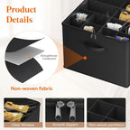 Lifewit Shoe Storage Organizer for Closet, Fabric Large Shoe Box Storage Containers with Clear Cover, Foldable Bins for Boots Heels Sneakers Fits 36-48 Pairs (Each 12-16 Pairs) 3 Pack Black