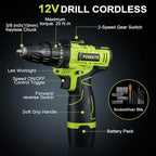 Cordless Drill Tool Set: 12V Power Drill Tool Kit with Battery & Charger, Portable Household Basic Drills Case for Men & Women, Homeowner, Diyer, Handyman, 142 Piece