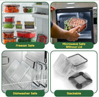 RockBerry 56 PCS Food Storage Containers with Lids Airtight- Plastic Container for Pantry Kitchen Organization-Microwave Dishwasher,Freezer Safe 100% Leak Proof (28 Stackable Boxes-28 Lids)