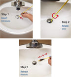 Drain King DKMS 3-Pack Mini Snake Bath Sink & Shower Hair Clog Remover
