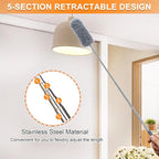 2 Pack Mini Microfiber Feather Duster for Cleaning, with Extendable Pole, Hand Washable Dusters, Cleaning Tools for Office, Car, Window, Furniture
