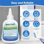 Mold-Stain Remover Gel for Washing Machine & Bathroom – Low Odor Remover Gel for Rubber Gaskets, Shower Grout, Silicone Sealant, Toilet, Kitchen Sink