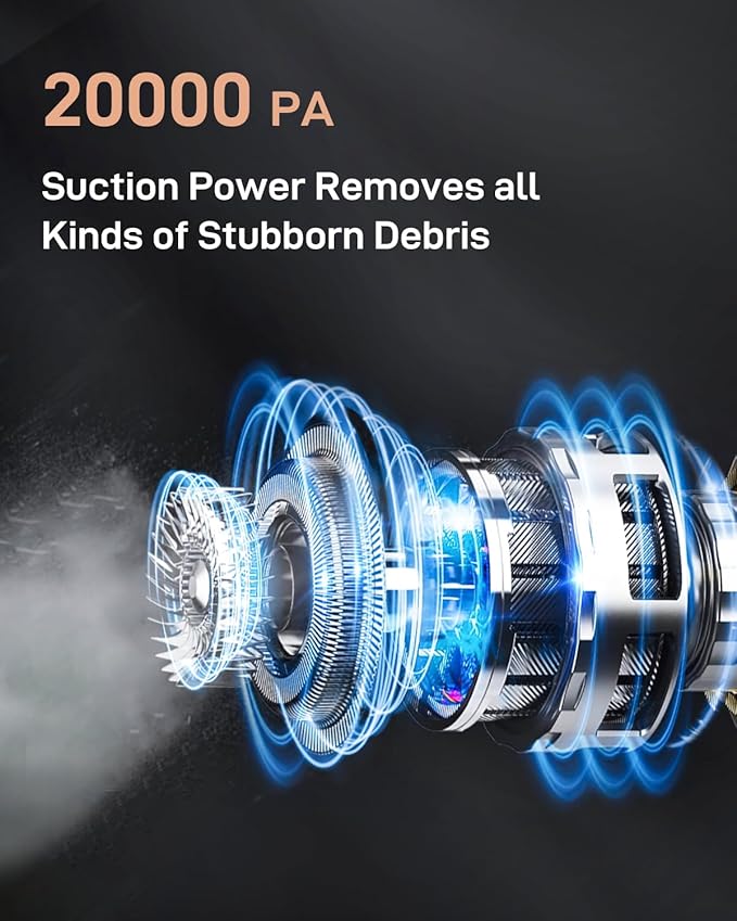 Handheld Vacuum Cordless, Car Vacuum Portable with 20000Pa Ultra-Strong Suction, Multi-Function Hand Vacuum Rechargeable for Cars, Home, Pet Hair & Outdoor Use