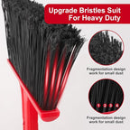 Angle Broom with 58″ Long Handle – 14″ Wide Stiff Bristles for Indoor & Outdoor Sweeping, Garage, Patio, Deck, Courtyard, Concrete, Leaves & Debris Removal