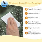 60 PCS Magic Sponge Eraser Sheets, Reusable Upgrade Convex Point Scrub Pad Singles Eraser Cleaning Sponge Portable Thin Nano Wipes for Kitchenware Furniture Faucets Hard-to-Reach Places