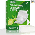 Dishwasher Detergents Sheets-100% Natural Plant-Based Eco Dishwashing Soap Solid Enzymes Grease Removal & Shiny Finish Compatible with Large & Small Dishwashers Tablets Residue-Free (Orange)