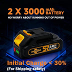 Cordless Drill Set with Battery and Charger,Power Drill Tool Set 20v,3/8-Inch Keyless Chuck,Variable Speed (Equipped with 2x 3Ah Batteries)