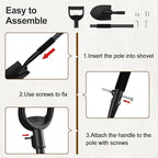 Shovel for Digging, 31" Garden Shovel with Ergonomic D-Grip, Compact Small Metal Spade Shovel for Gardening Camping, Kids Sand Beach Mini Spade, Portable