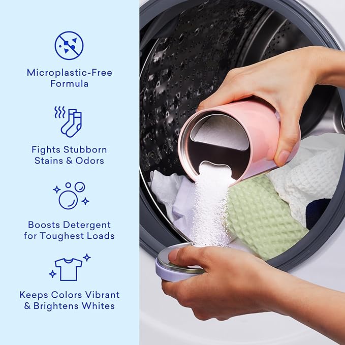 BLUELAND Oxi Laundry Booster Powder Refill 2-Pack, Clear Skies Scent, 50 Loads, 35.2 oz, Plastic-Free, Eco Friendly, Oxy Cleaner, Stain Remover