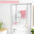 Over The Door Towel Rack,Towel Rack with Hooks for Door Hanging, Door Towel Bar, Over Door Towel Racks for Bathroom (Brush Nickel)