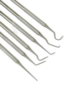 Premium Set of 12 Stainless Steel Precision Micro Probe Set Combo-Straight, Single, Short Double, Long Double, Triple and Hook Tips -Pick Tool Set 5.5"(14CM) (Set of 6 Each)