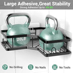 AKTECKE Corner Shower Caddy Bathroom Organizer: Stainless Steel Adhesive Shower Rack - 3Pack No Drilling Shower Shelf - Rustproof Bathtub Organizer