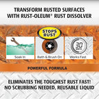 Rust-Oleum Rust Dissolver Soak & Bath | Heavy-Duty Corrosion Remover for Metal Tools, Cars, Bikes, Grills, Bolts, Firearms & More | Quart