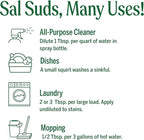 Dr. Bronner's - Sal Suds Biodegradable Cleaner (1 Gallon) - All-Purpose, Pine Cleaner for Floors, Laundry and Dishes, Concentrated, Cuts Grease and Dirt, Powerful Formula