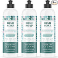 Therapy Clean Plant Based Dish Soap Liquid - Sea Salt & Eucalyptus fl. 16 oz (Pack of 3) - Non Toxic Dish Soap Liquid, All Natural Scent, Organic Dishwashing Cleaner and Detergent for Kitchen