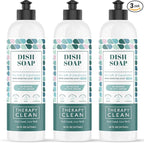 Therapy Clean Plant Based Dish Soap Liquid - Sea Salt & Eucalyptus fl. 16 oz (Pack of 3) - Non Toxic Dish Soap Liquid, All Natural Scent, Organic Dishwashing Cleaner and Detergent for Kitchen