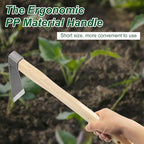 HARFINGTON Garden Hoe 15" x 4.33" Steel Hoe Garden Tool Anti-Rust with Non-Slip Wooden Handle Edger Weeder Shovel for Backyard Loosening Farm Planting Weeding