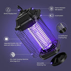 LiBa LED Bug Zapper Outdoor Indoor, Electric Mosquito Zapper Fly Trap Lamp, 10 Years Lifespan, 6.5ft Power Cord, Insect Killer Light for Home Yard Garden Patio Farm, High Voltage, IPX4 Rainproof