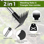Weed Puller Tool with Long Handle - 44" Heavy Duty Manual Weeder & Garden Hoe, 2 in 1 Uprooting Tool for Yard, Lawn, Flower Bed, and Patio, Durable Weed Remover for Gardening (44")