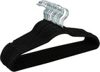 Simplify Slim Velvet Clothes Hangers | 25 Pack | Non-Slip | Shirts | Suit | Pants | Dresses | Garments | Closet Storage & Organization | Durable | Black